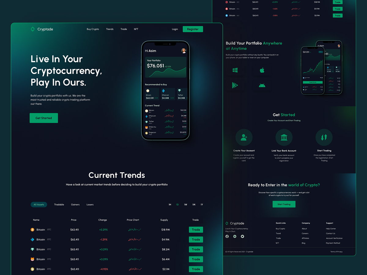 Cryptade — crypto trading platform